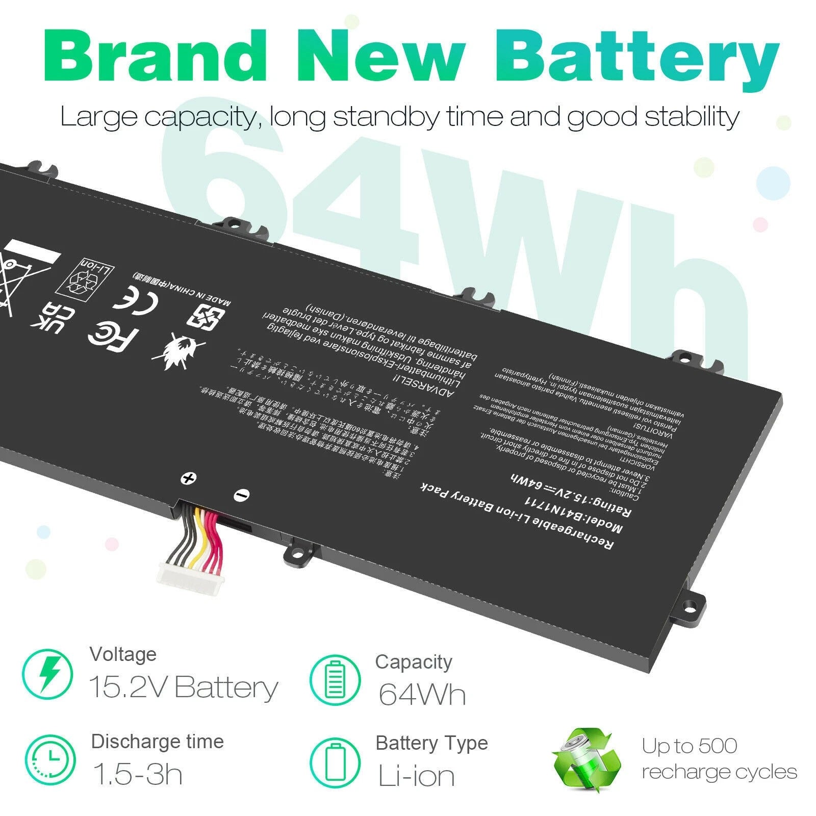B41N1711 Battery For ASUS ROG STRIX GL503 GL703V TUF FX705 ZX63 ZX73 4 Cell