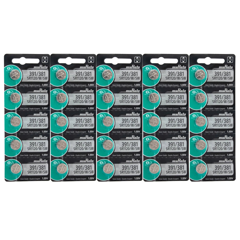 Murata 391/381 - SR1120 Silver Oxide Button Battery 1.55V - 25 Pack