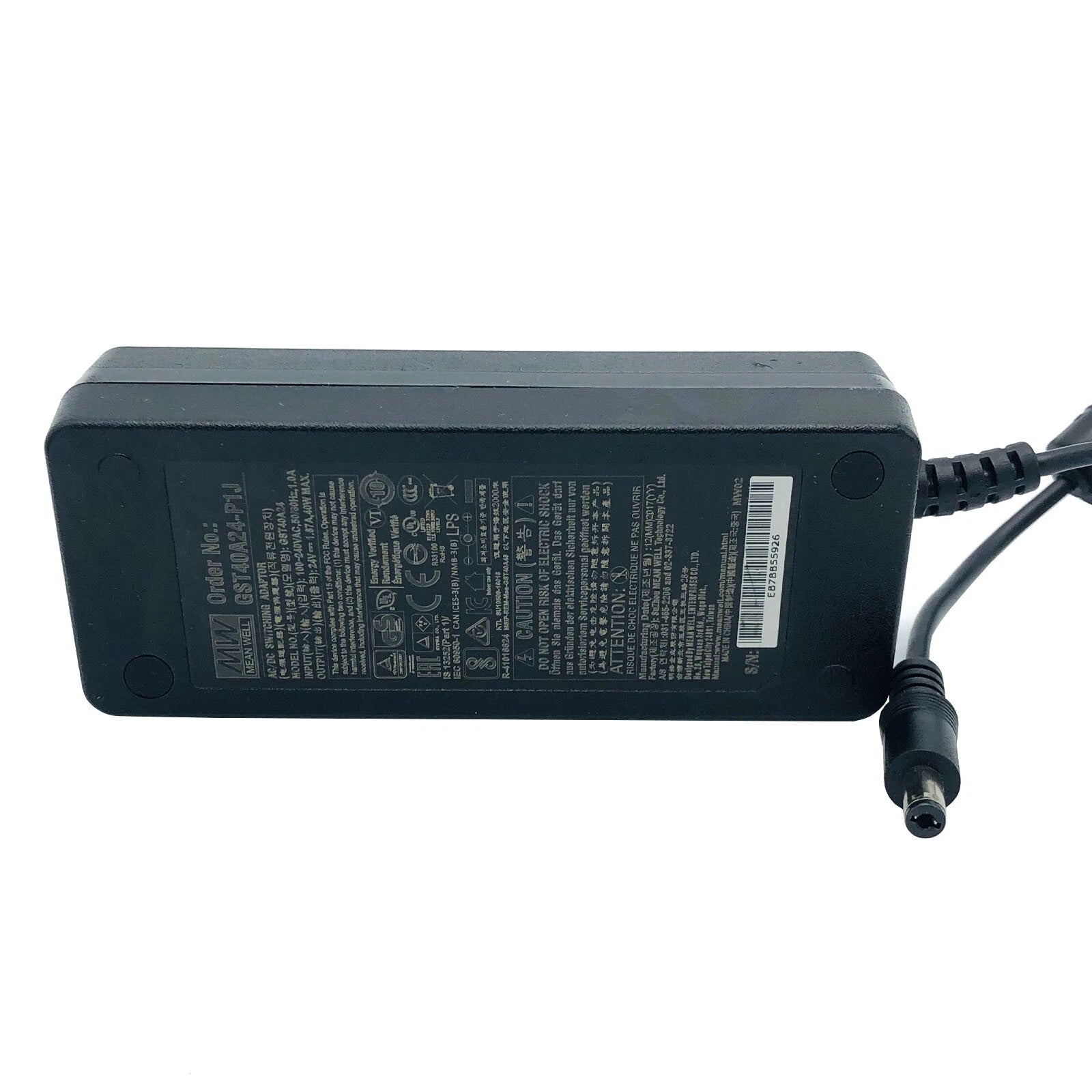 NEW Genuine Mean Well GST40A24-P1J AC Adapter 24V 1.67A Power Supply 5.5x2.0 Tip