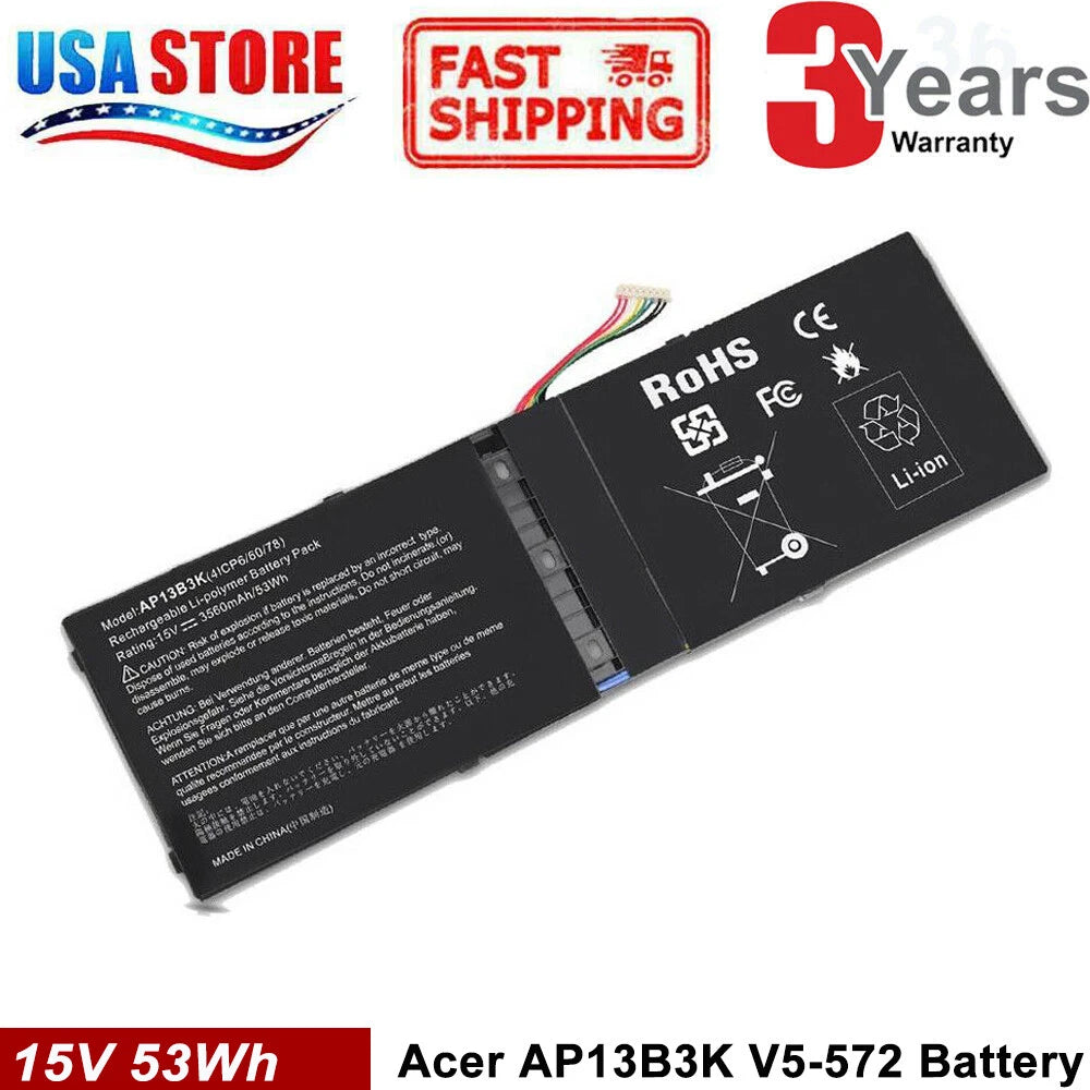 Battery for Acer Aspire V5-572P V5-573 V5-573G V5-573P R7-571 AP13B3K AP13B8K CL