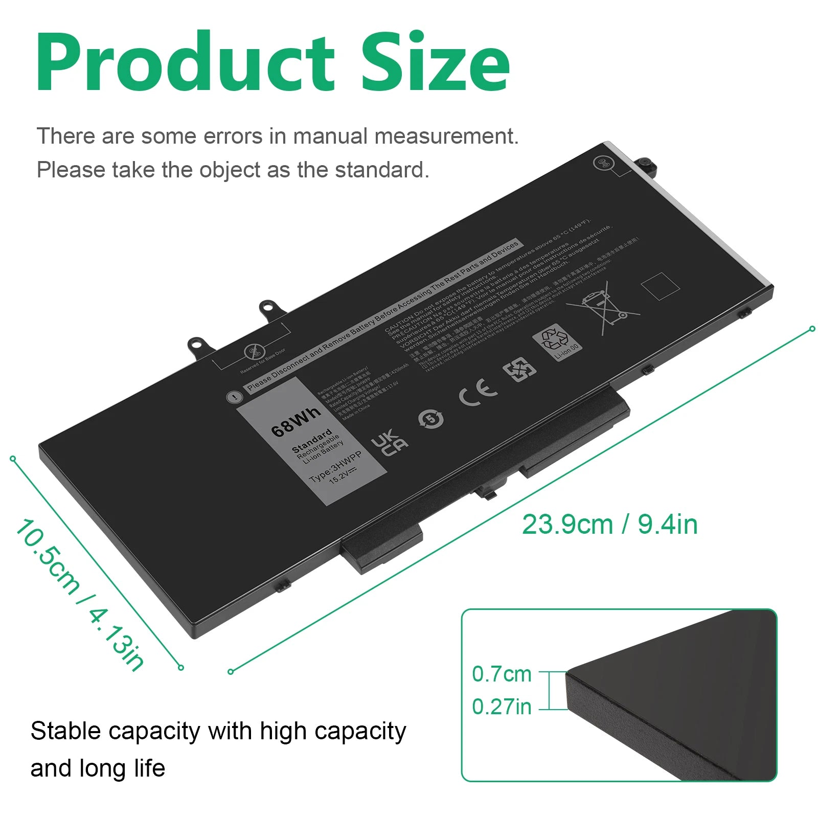 ?LOT 3HWPP BATTERY FOR DELL Latitude 5401 5410 5411 5501 Precision 3541 68wh