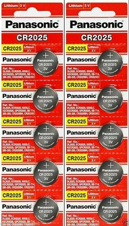 10 x Fresh PANASONIC CR 2025 CR2025 CR-2025 LITHIUM COIN CELL Battery Exp 2029