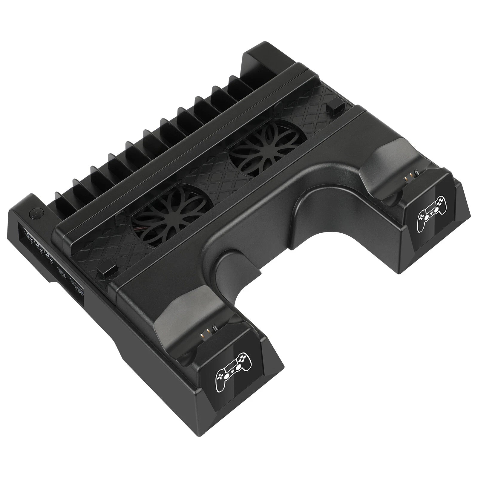Stand Cooling Fan Controller Dual Charger Station Dock For PlayStation 4 PS4 US