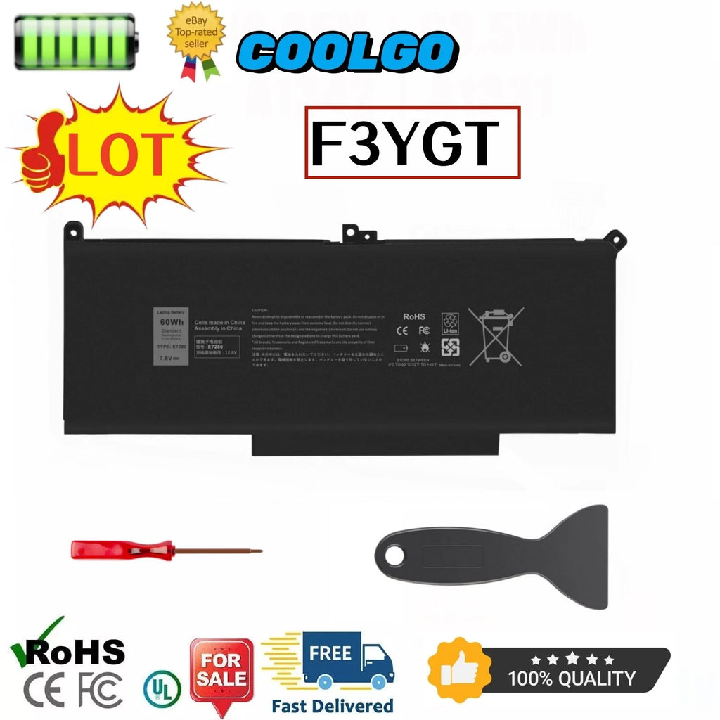 LOT 50x Battery F3YGT For Dell Latitude 12 13 14 E7280 E7480 7480 7390 7490 7380
