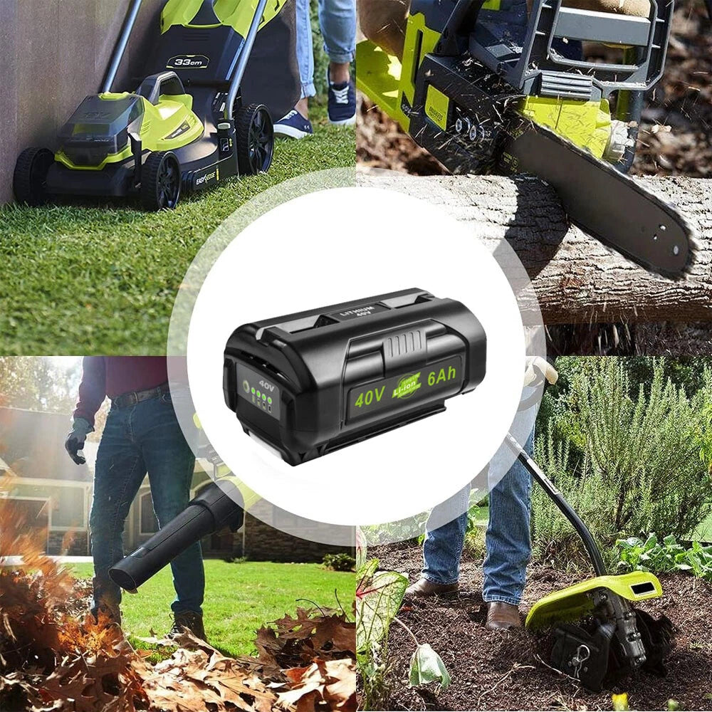 40V Battery For Ryobi 40 Volt 6.0Ah Lithium OP4060 OP4030 OP4050 OP40602 OP40261