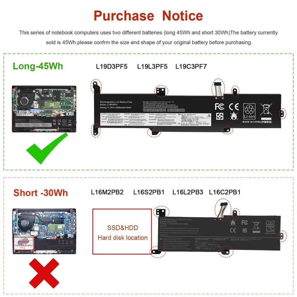 ?Battery For Lenovo Ideapad 320 L16L2PB2 L16L2PB3 L16S2PB2 L16C2PB2 /L19C3PF7