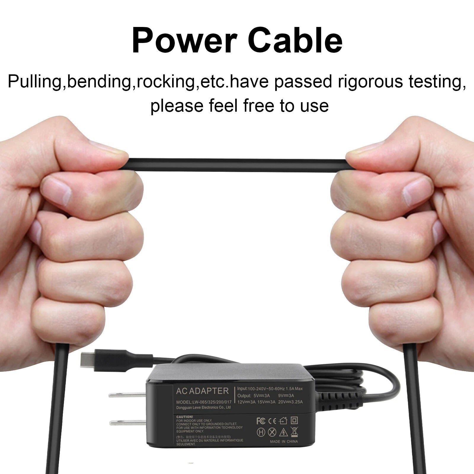 For HP Chromebook X360 USB-C Type C 65W Slim Travel Power Adapter Laptop Charger