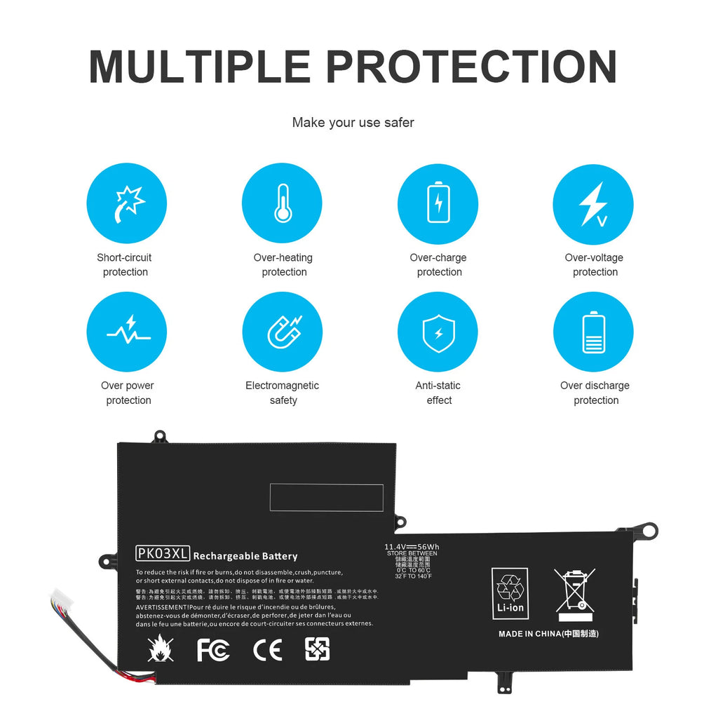 PK03XL Battery For HP Spectre Pro X360 13 G1 G2 13-4000 13-4003DX 789116-005