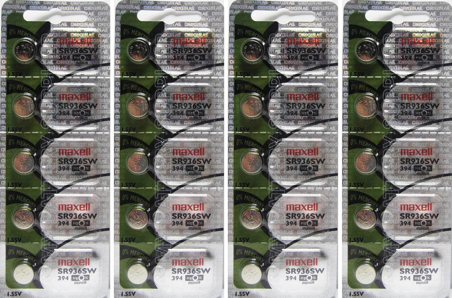 Maxell 394 Silver Oxide 20 Batteries (SR936SW)