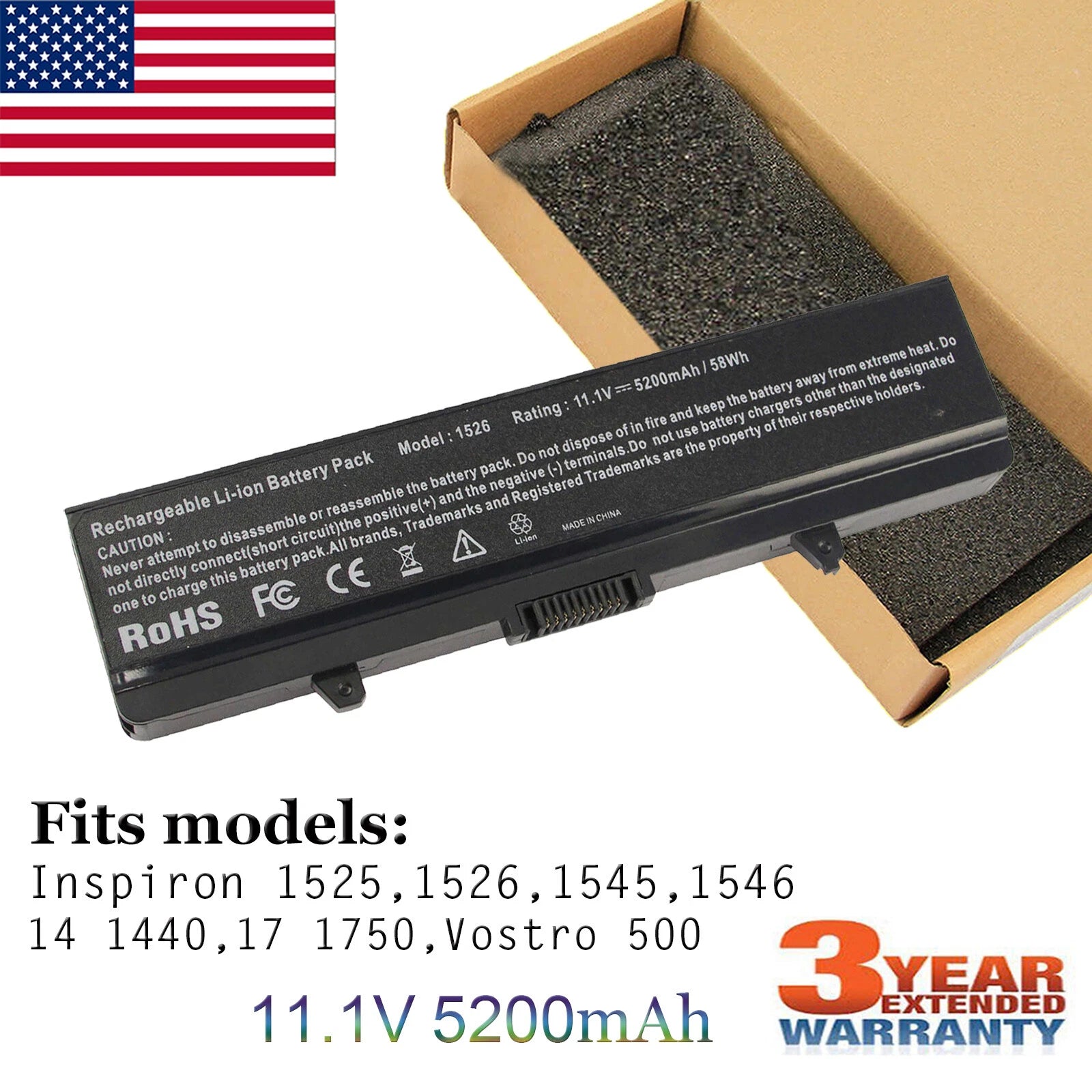 Laptop Battery For Dell Inspiron 1525 1526 1440 1545 1546 1750 GW240 X284G M911G