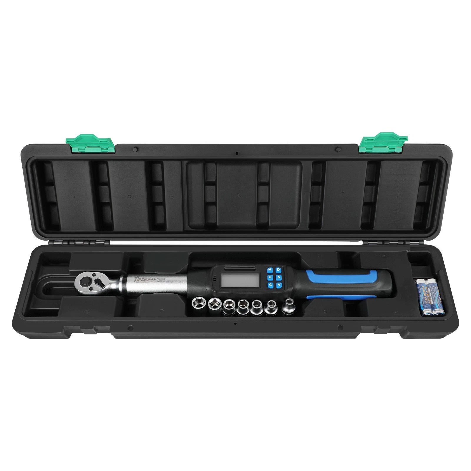 ??1/2"OR 3/8" Drive Torque Wrench 3-60NM 10-200NM 2*Battery & Sockets Adjustable