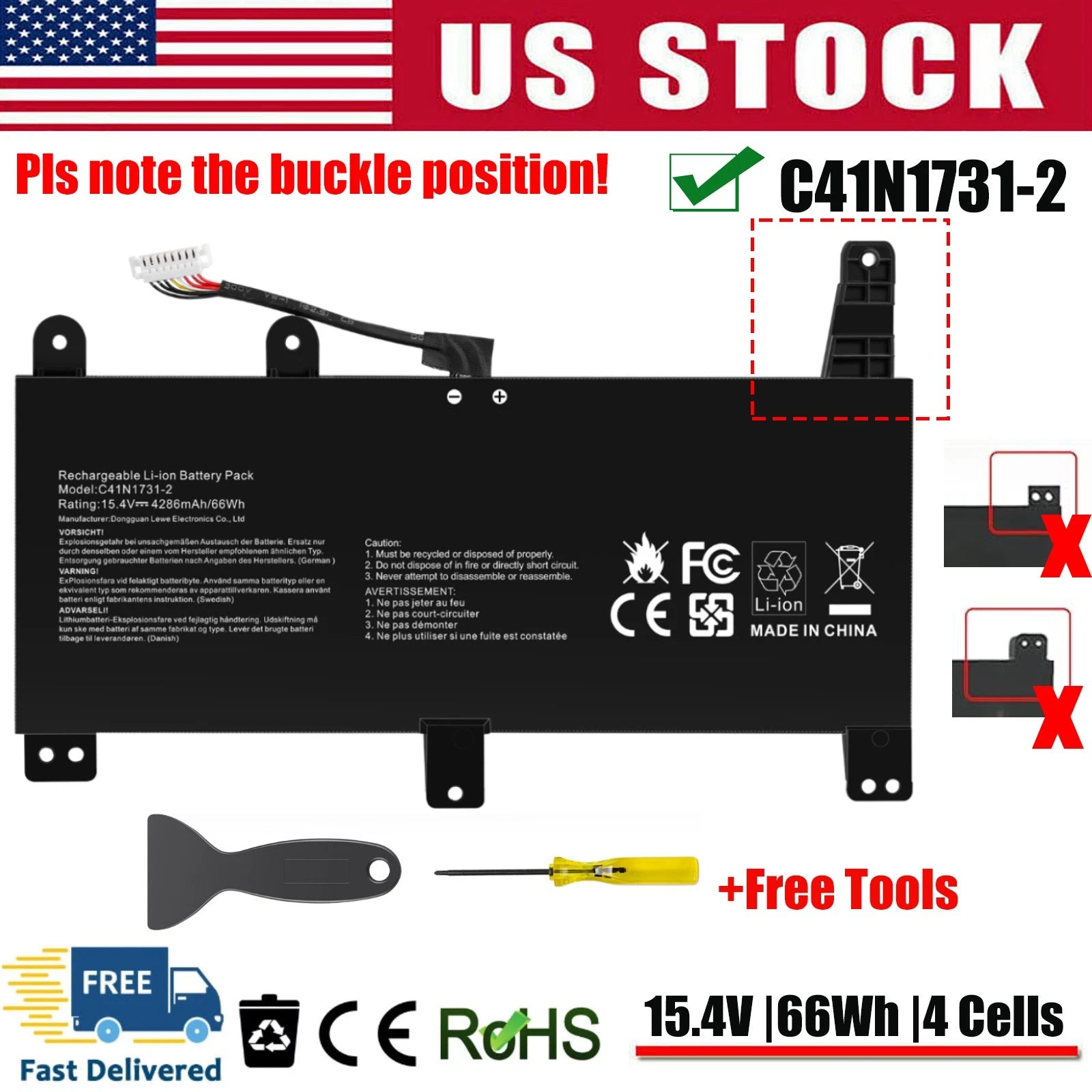 NEW C41N1731-2 Battery for Asus ROG Strix G17 G712LV G712LW G512LU G531GU G731GU