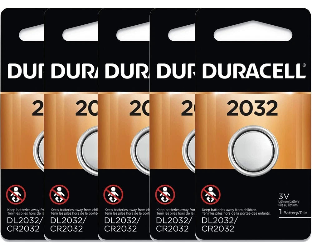 5 Pcs Duracell 2032 CR2032 3v Lithium Coin Cell Battery