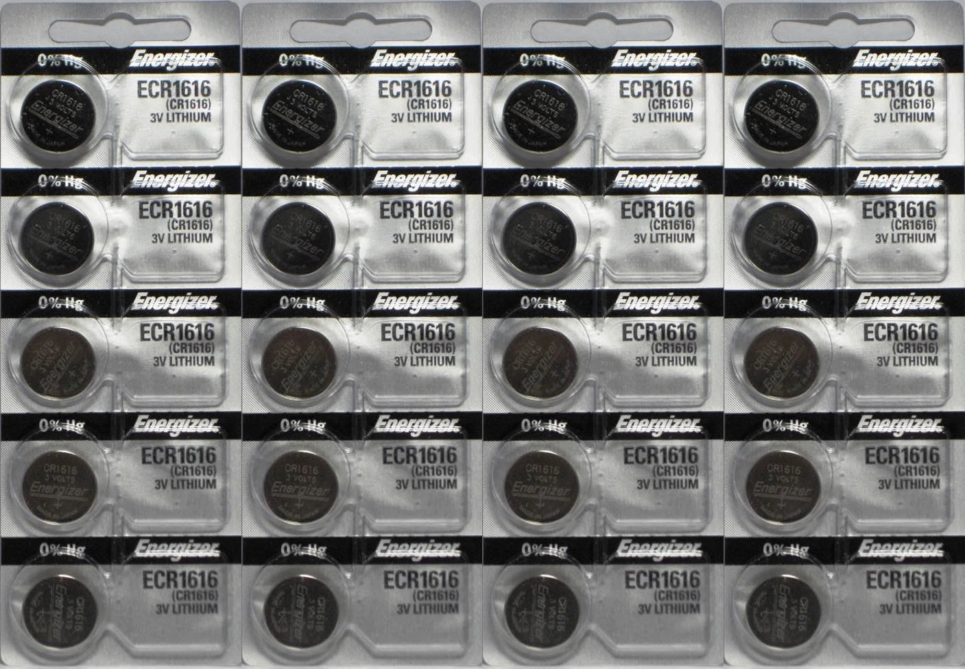 50 Pcs Energizer CR1616 3v Lithium Batteries