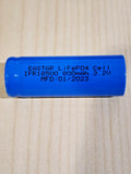 1 x IFR18500 3.2v LiFePO4 RECHARGEABLE BATTERY solar lights flat top MFG 01/2023