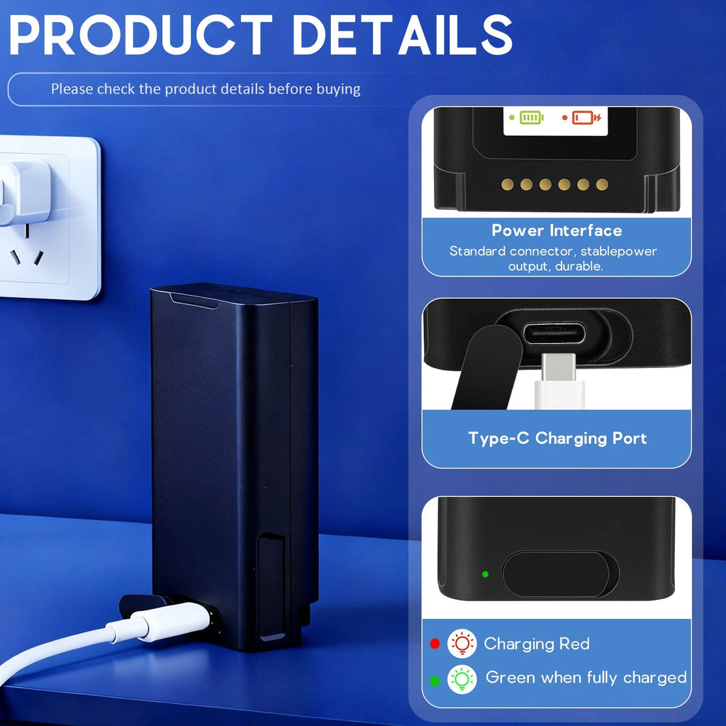 Rechargeable Battery Pack Backup 8000mAh with USB-C for eufy Video Doorbell E340