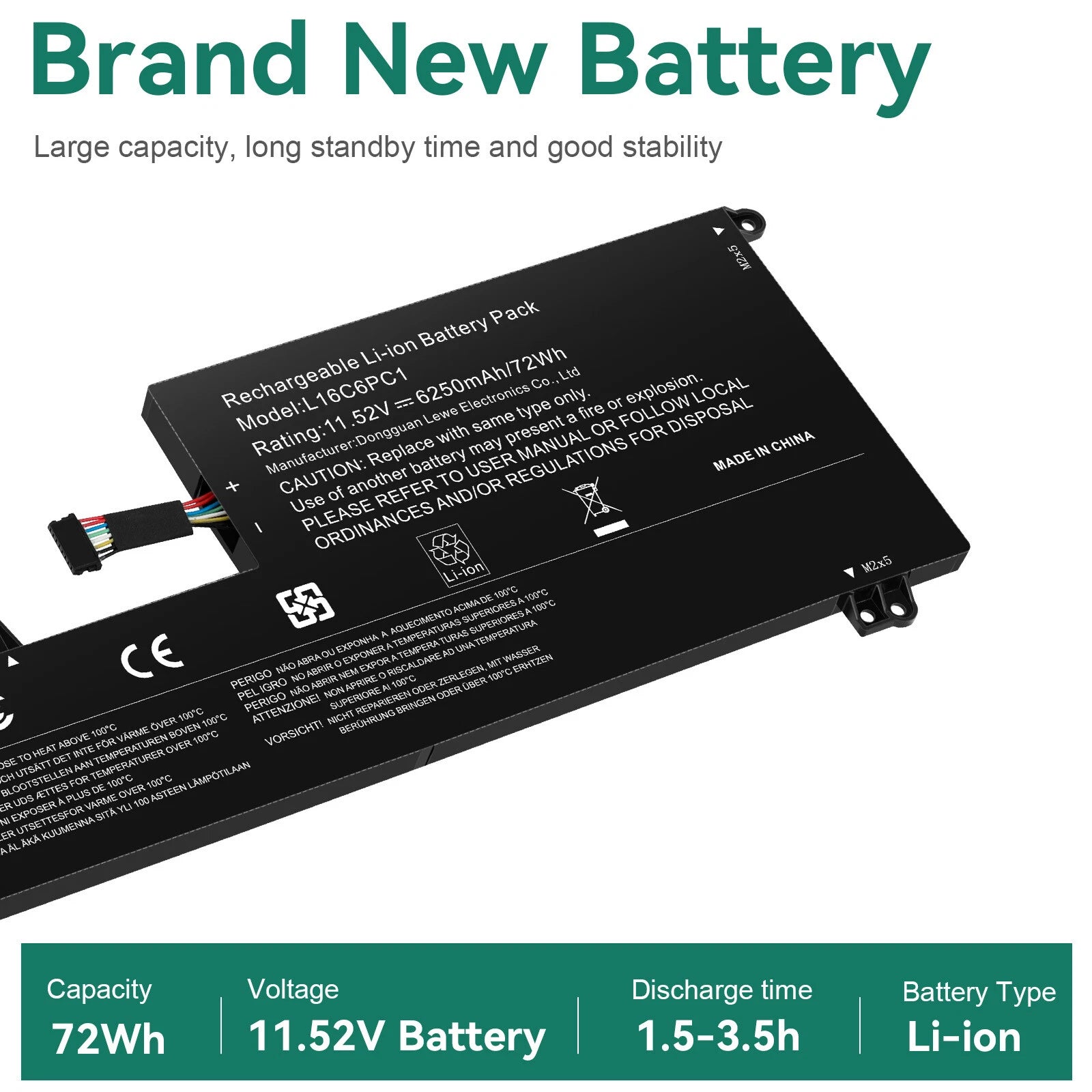 L16M6PC1 Battery L16C6PC1 L16L6PC1 For Lenovo Yoga 720-15IKB 5B10M53743 72Wh