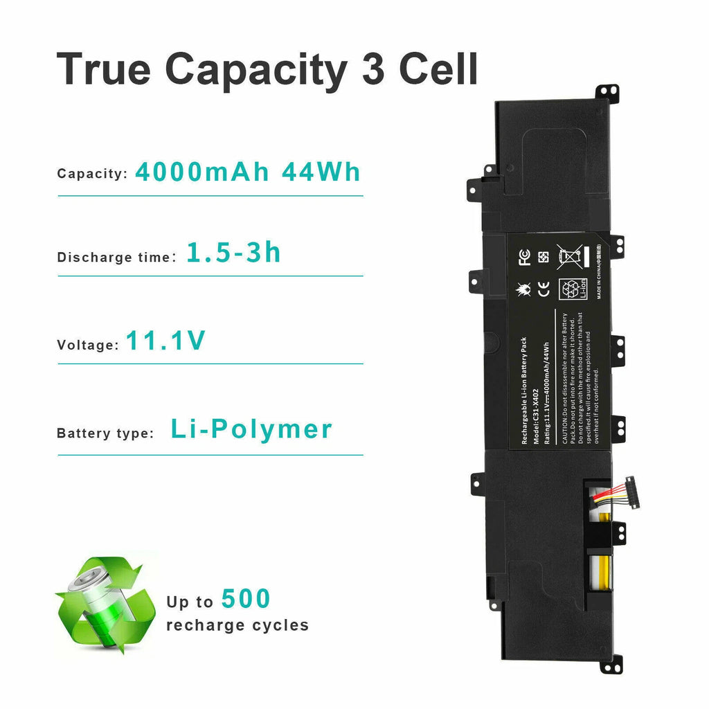 C31-X402 Battery for Asus VivoBook S300C S300CA S300E S400 S400C S400CA 44Wh