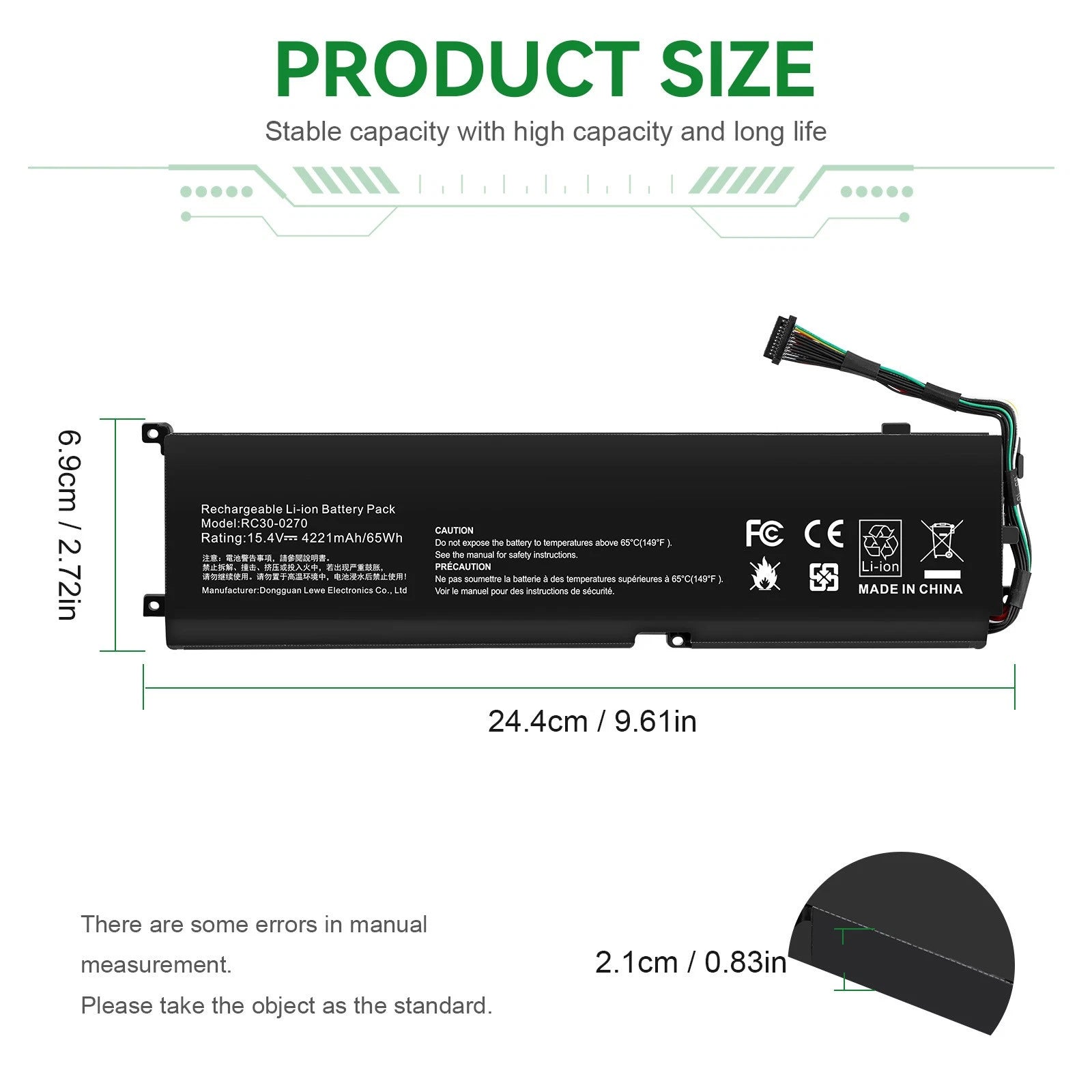 RC30-0270 Battery for Razer Blade 15 Base 2018 2019 GTX 1660 Ti Base RZ09-0270