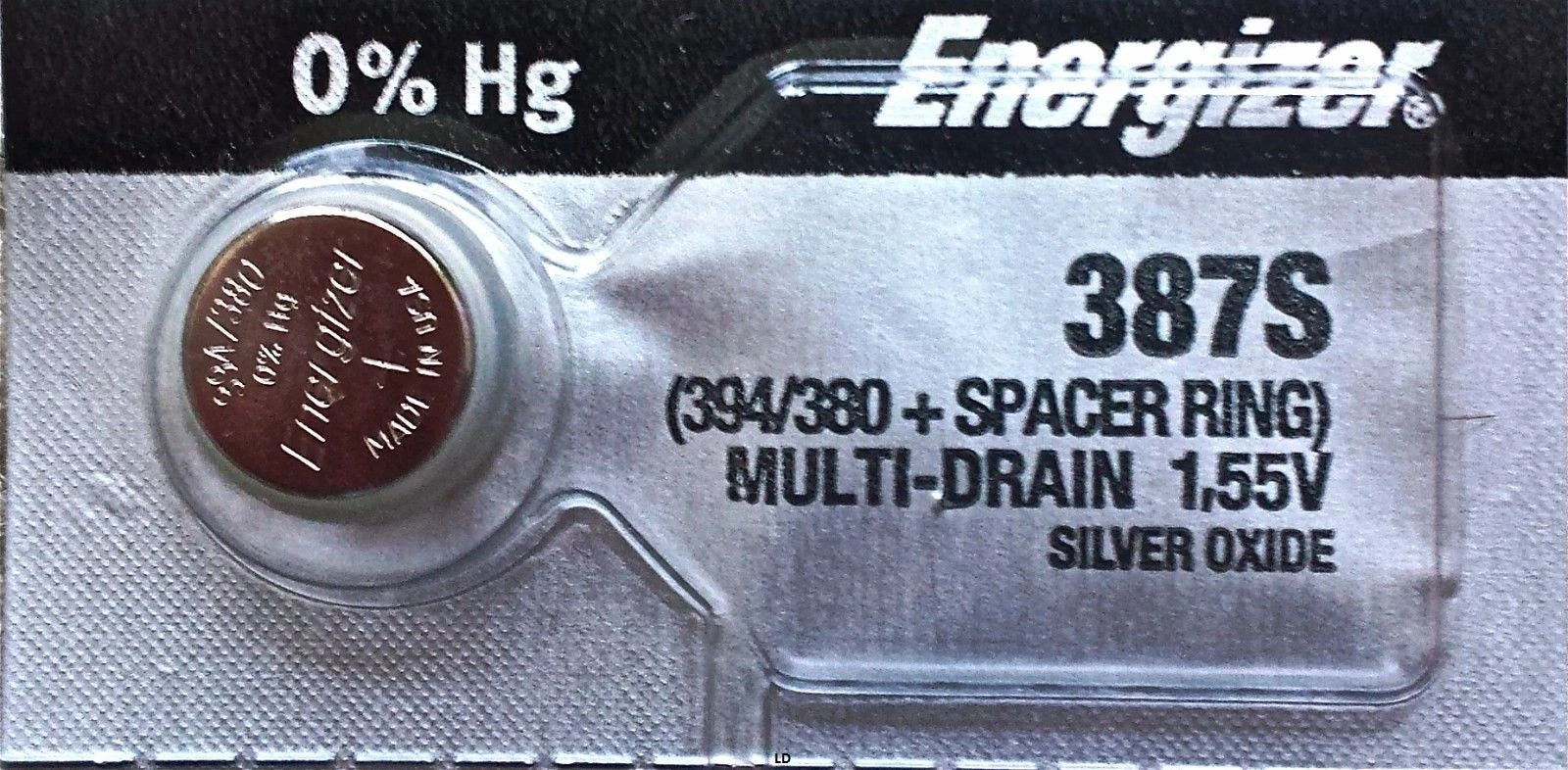 ENERGIZER 387S 394/380 + Spacer Ring (10 piece) New Battery Authorized Seller