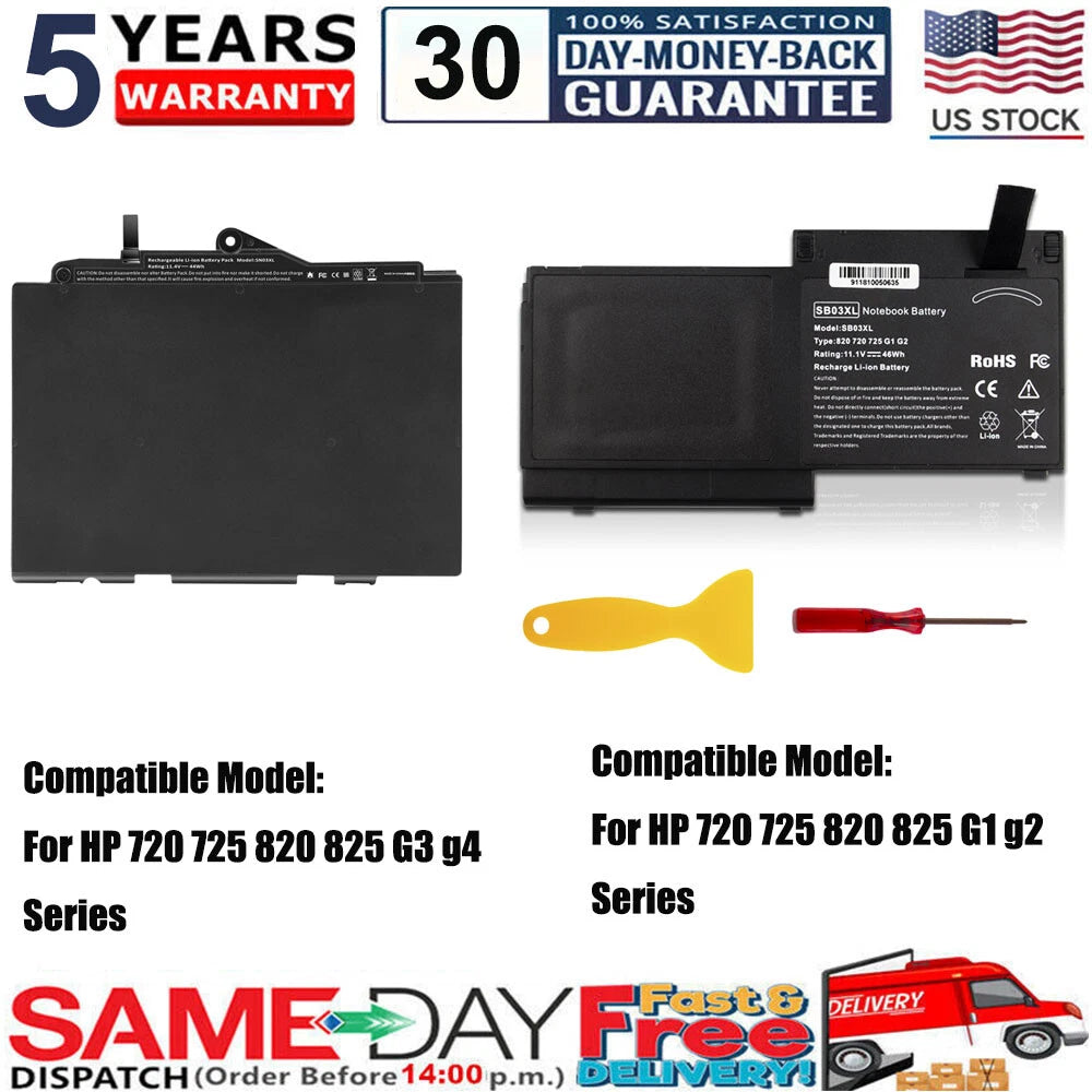 SN03XL SB03XL Battery for HP EliteBook 720 725 820 825 G1 G2 G3 G4 Series Laptop
