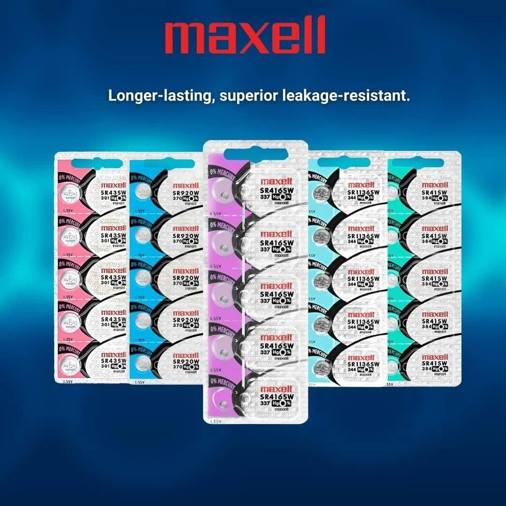 Maxell SR416SW 1.55V Silver Oxide Battery (5pcs per pack)