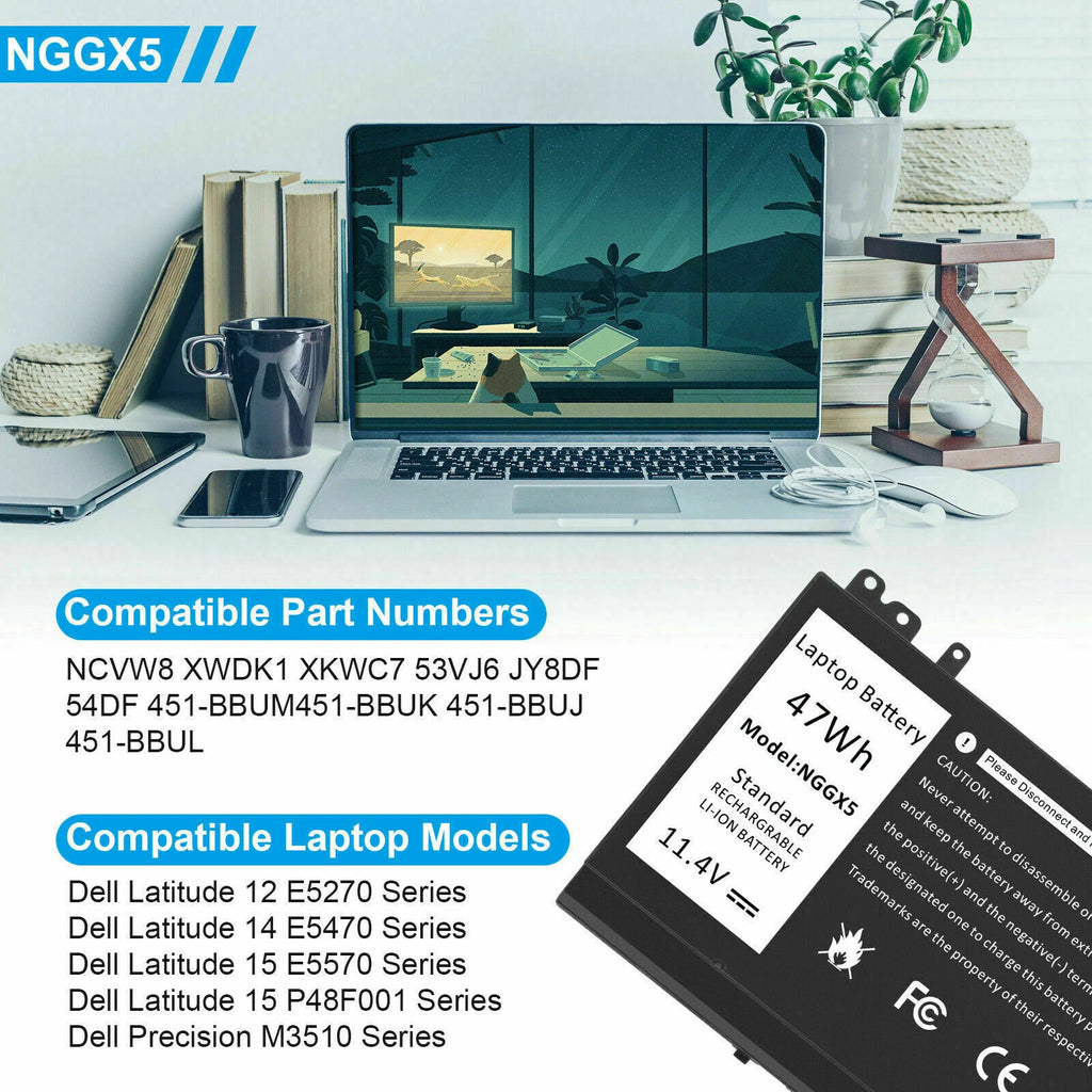 NGGX5 Battery For Dell Latitude E5270 E5470 E5570 Precision M3510 JY8DF 451-BBUM