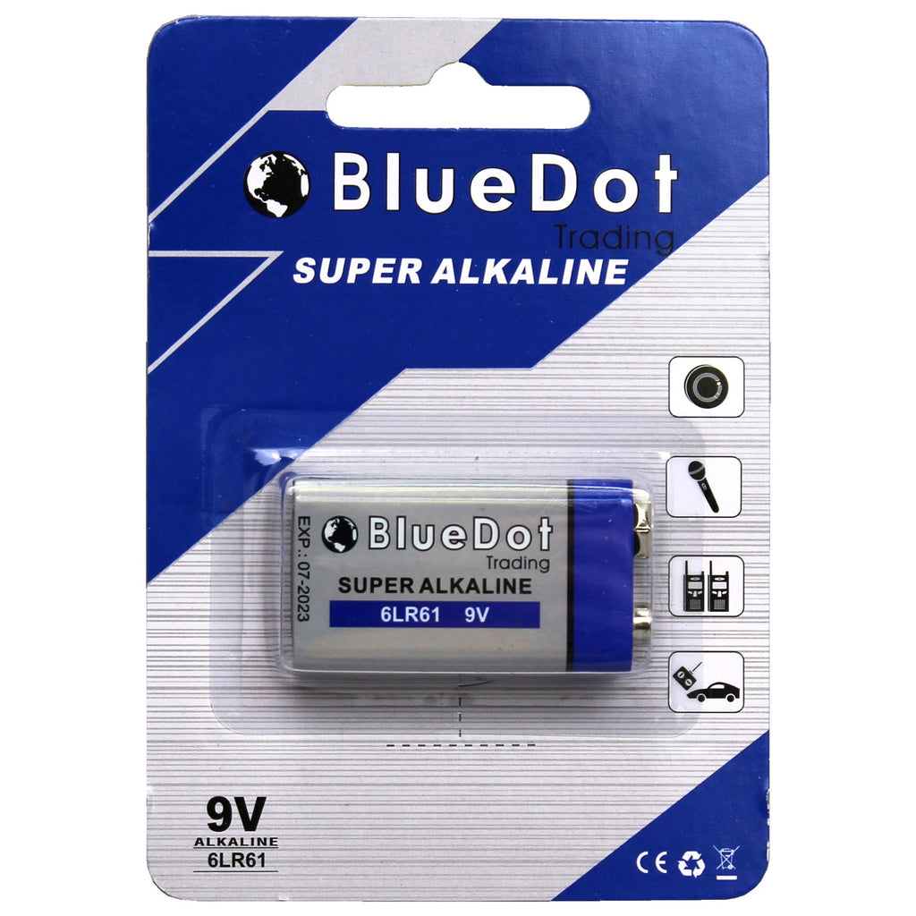 Quantity 10 ~ BlueDot Trading 9 Volt 9V Super Alkaline Battery Batteries NEW
