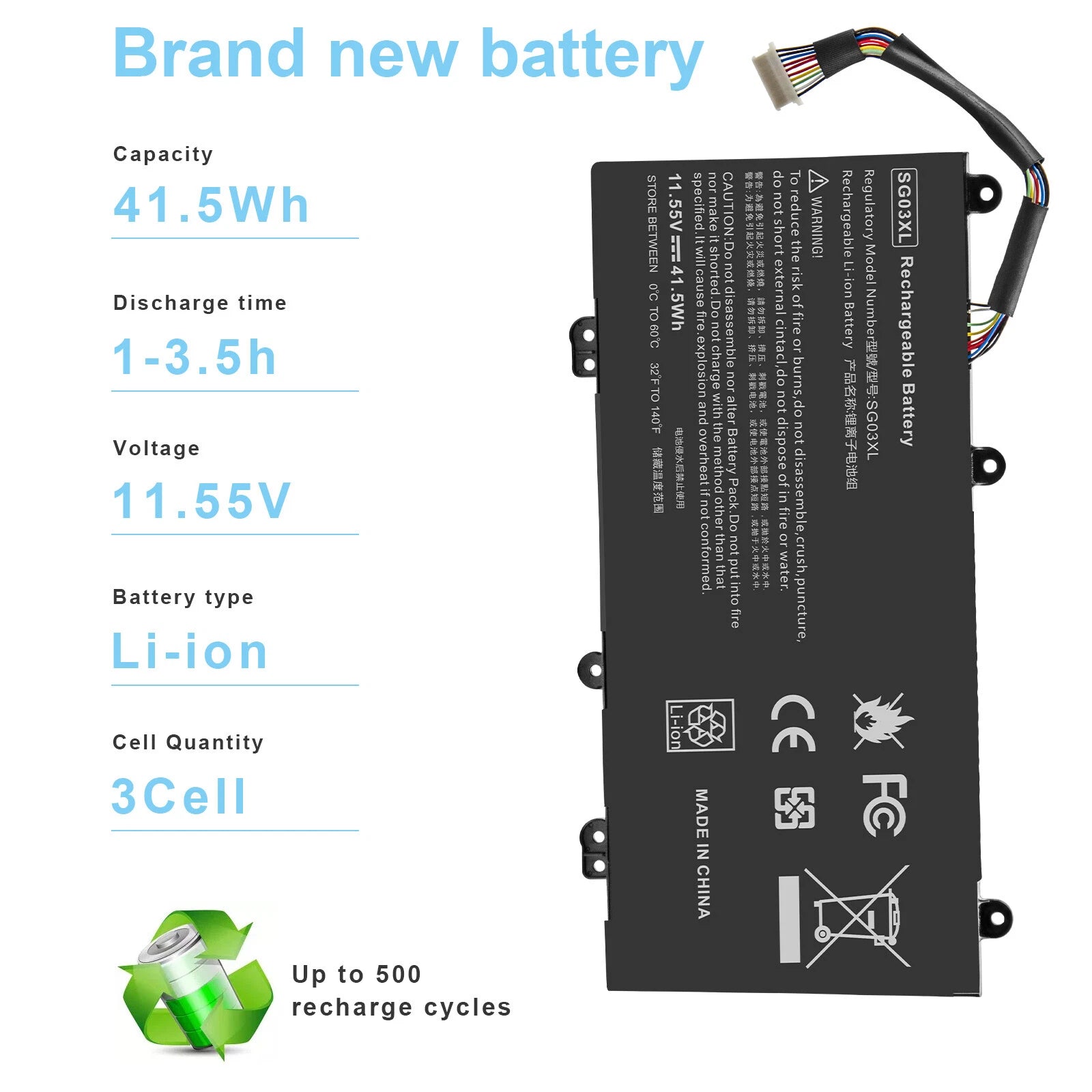 ?SG03XL Battery for HP Envy 17-U 17t-U000 17t-U100 Series 849315-856 849315-850