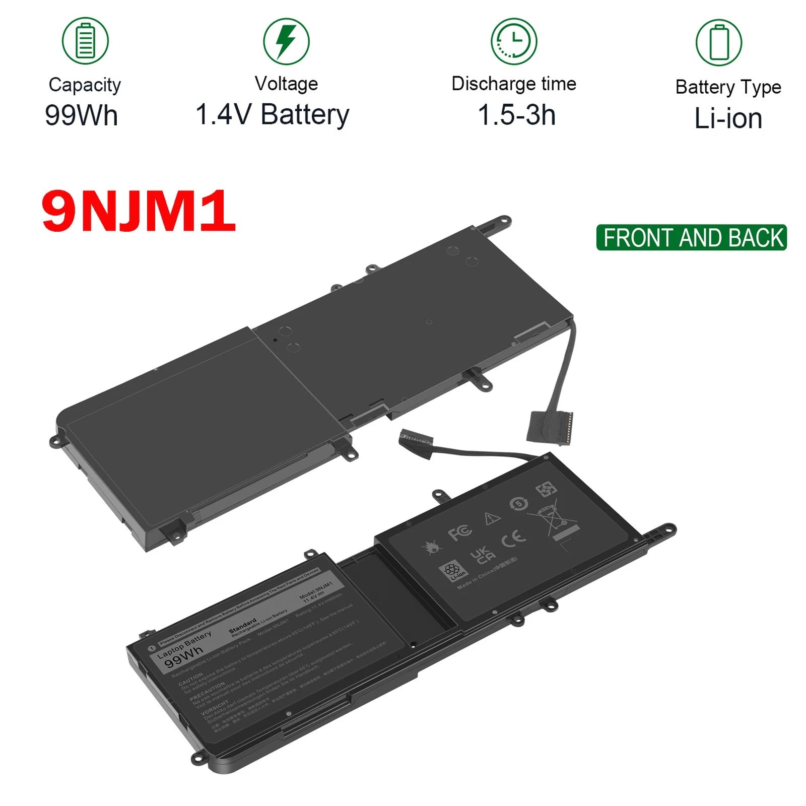 9NJM1 Battery for Dell Alienware 15 R3 R4 17 R4 R5 P31E P31E001 P69F 99Wh NEW