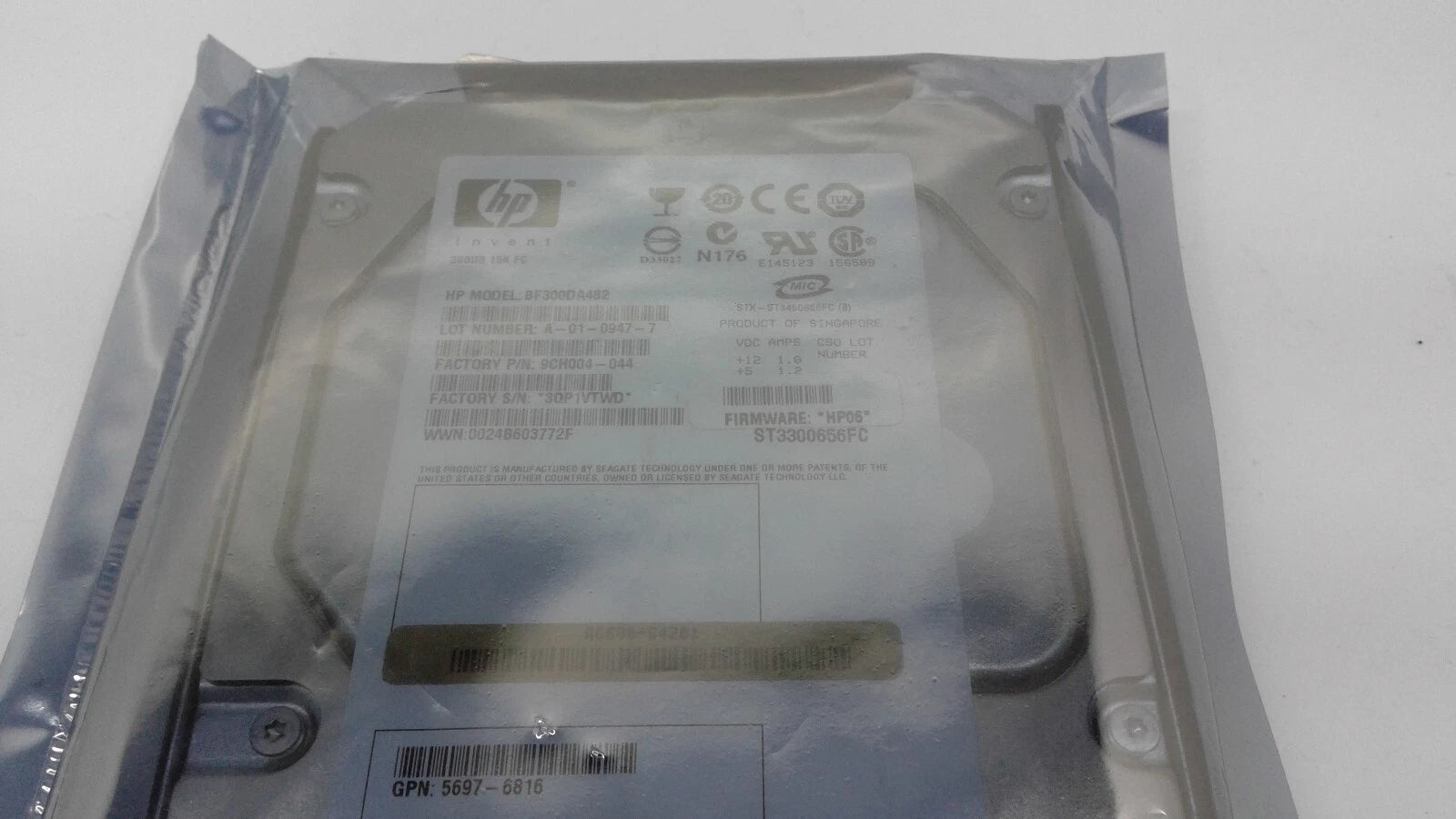 HP BF300DA482 404396-002 300GB 15K 3.5" FC HARD DRIVE 9CH004-044