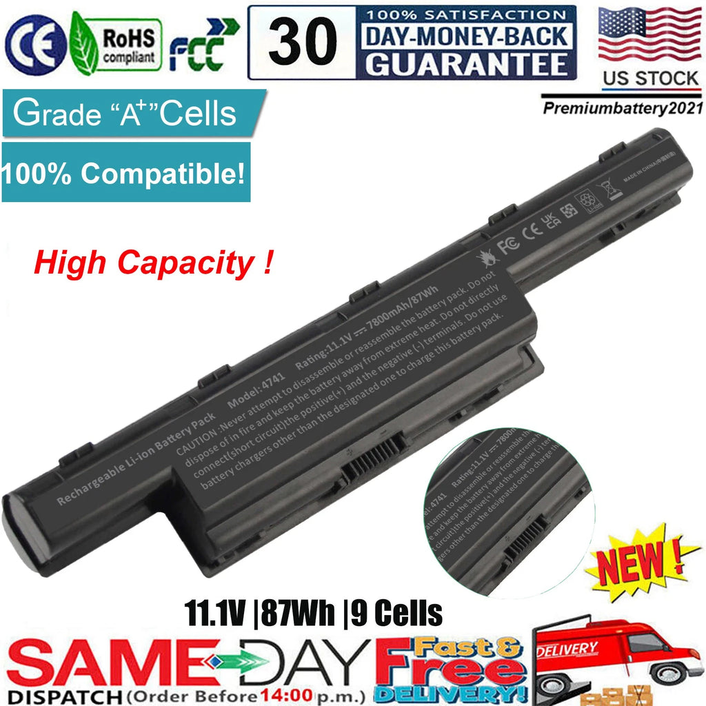 9 Cell Laptop Battery for Acer Aspire 5560 5736G 5749 5749Z 5755 AS10D56 AS10D61