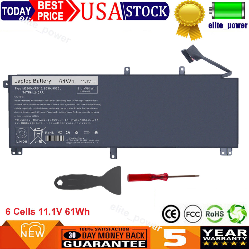 T0TRM Battery For Dell Precision M3800 XPS 15 9530 Series 245RR H76MV 7D1WJ 61Wh