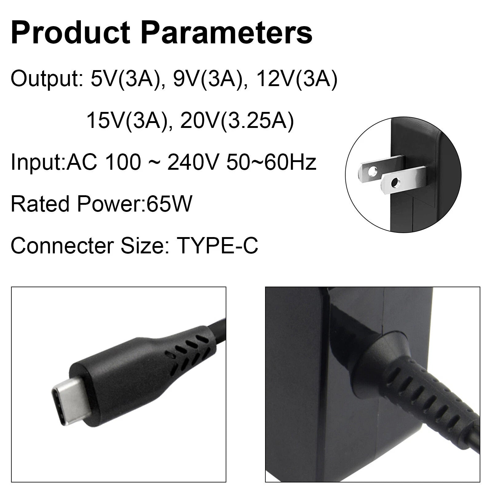 For Asus ADP-65DW A USB-C Charger 65W AC Power Adapter Type C Zenbook 13 UX325