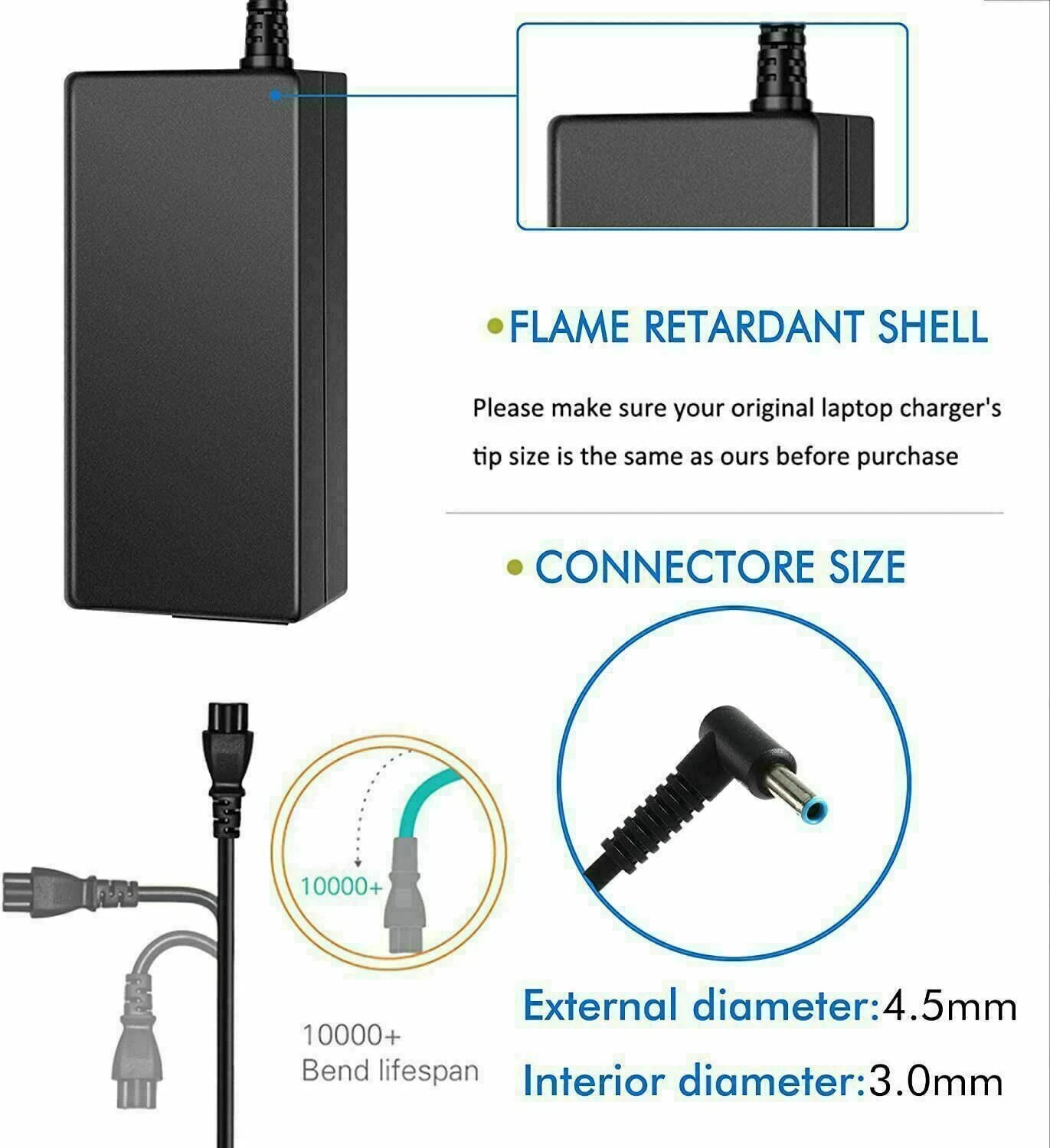 AC Charger Adapter for HP Elitebook 850-G3 840-G3 820-G3 745-G3 840-G4 820-G4
