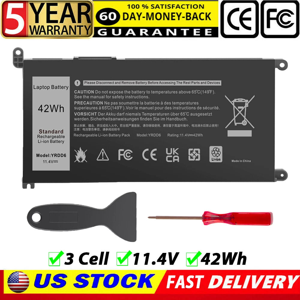 YRDD6 Battery For Dell Inspiron 5482 5485 5491 2-in-1 Vostro 3491 5481 5581