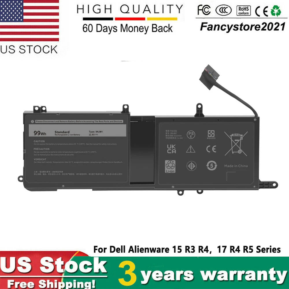 9NJM1 99WH Battery for Dell Alienware 15 R3 R4 P31E P31E001 P31E002 P69F P69F001