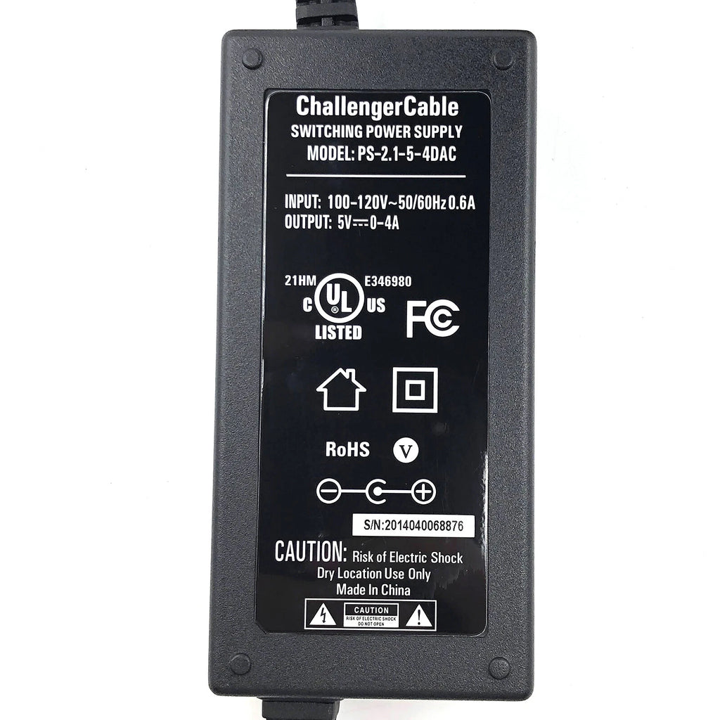 Genuine NEW ChallengerCable PS-2.1-5-4DAC Power Supply 5V 0 - 4A 20W OEM