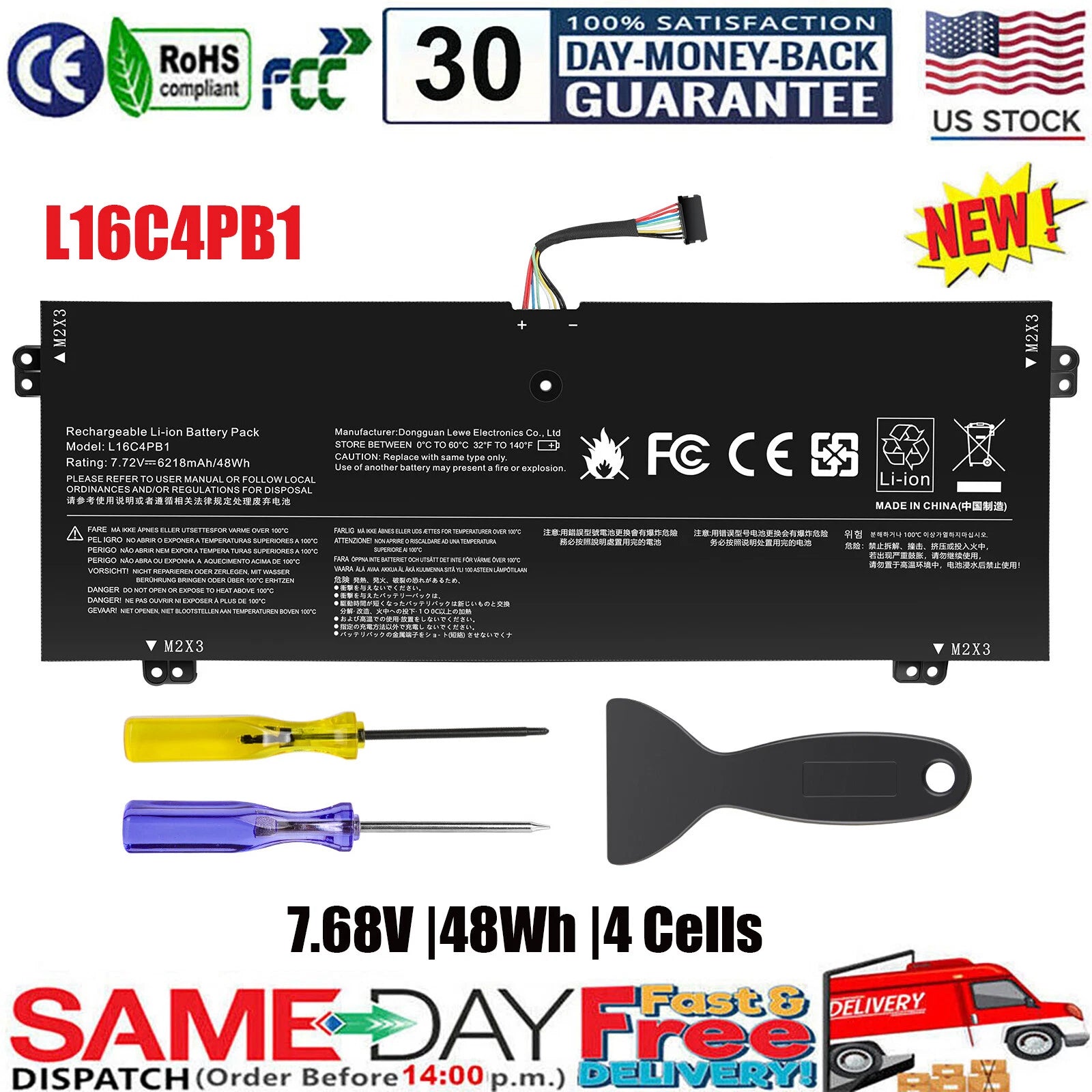 ?New L16L4PB1 L16C4PB1 L16M4PB1 Battery For Lenovo YOGA 720-13IKB 730-13IKB