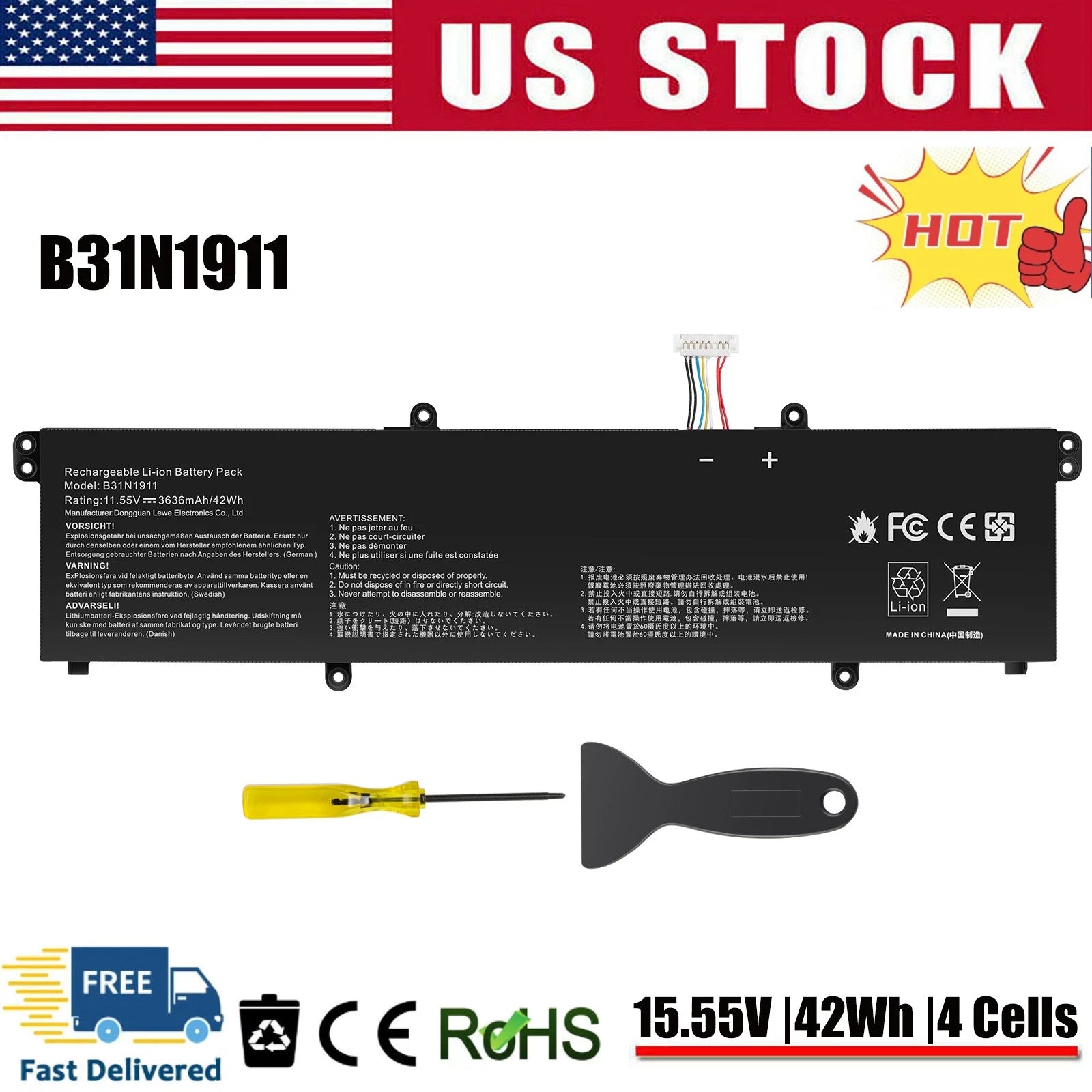 ?For Asus Vivobook Flip 14 A413FA M413DA Battery B31N1911 C31N1911 TM420IA 42Wh