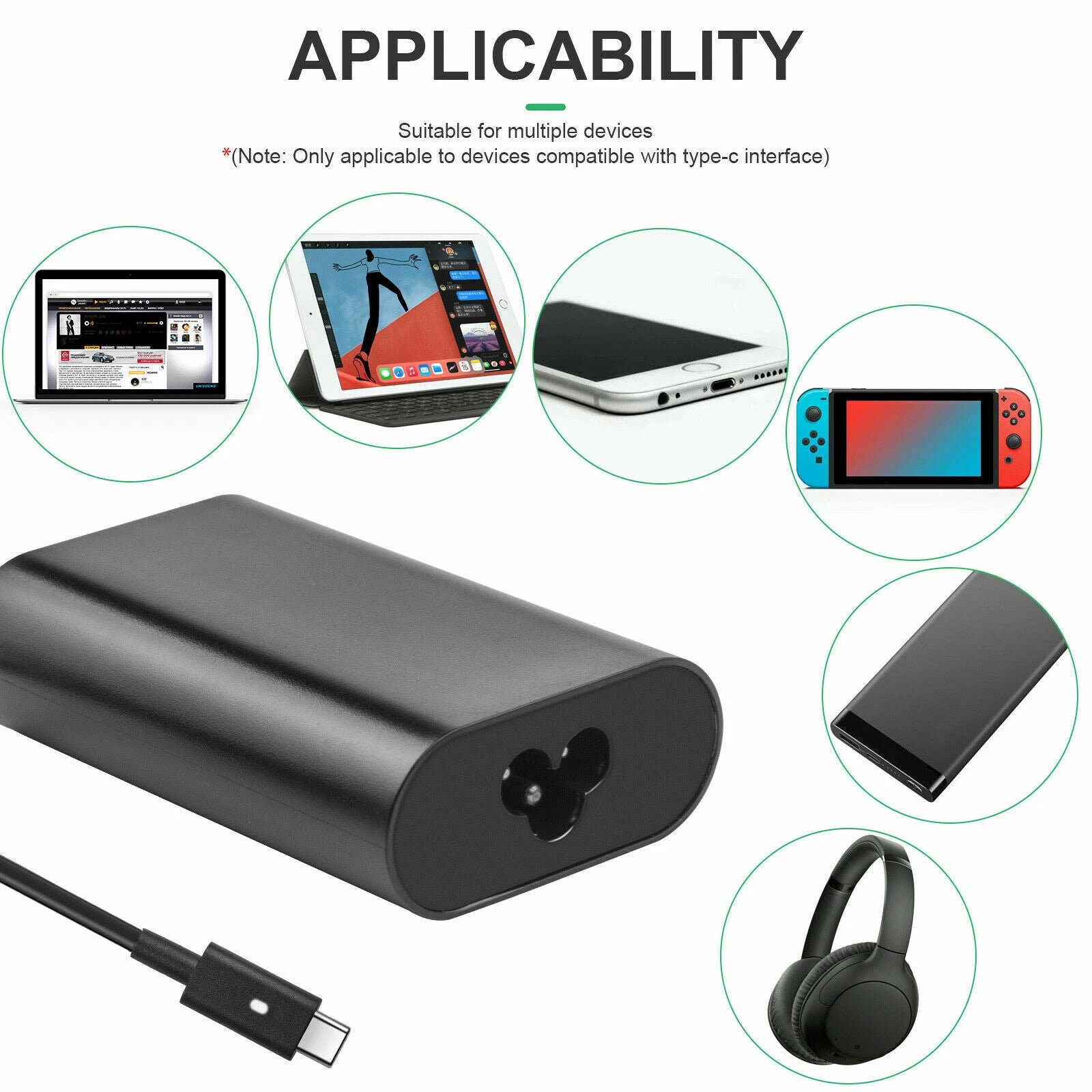 For Dell 65W 20V USB-C Type C HA65NM170 AC Power Adapter Charger Latitude XPS