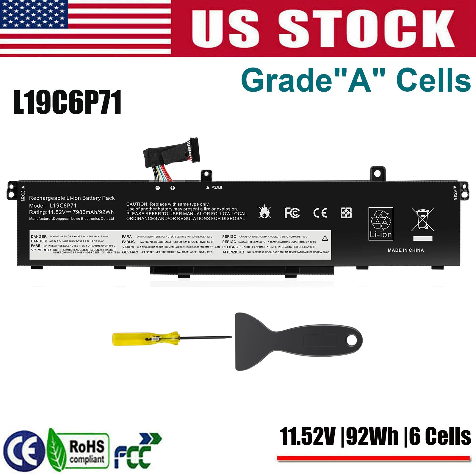 ? L19C6P71 92Wh Battery For Lenovo ThinkPad P15 P17 2nd Gen L19L6P71 SB10T83202