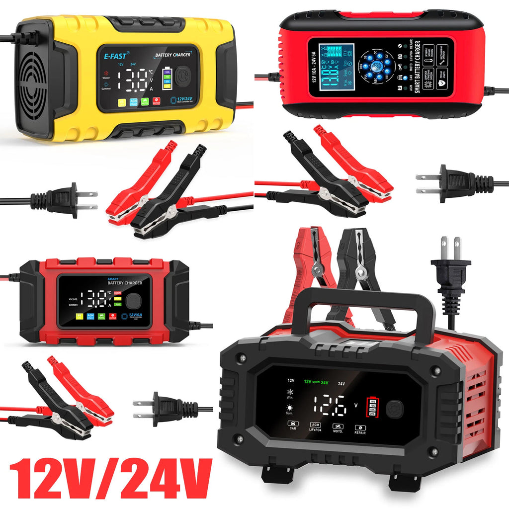 20A LiFePO4 Car Battery Charger Smart Maintainer 12V 24V AGM Trickle Charger US