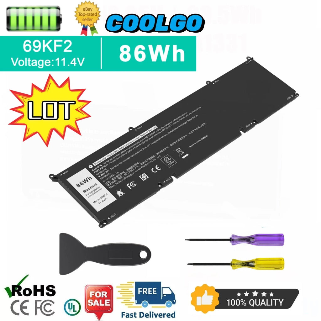 ?LOT 86Wh 69KF2 Battery For Dell Alienware M15 M17 R3 XPS 15 9500 8FCTC 70N2F