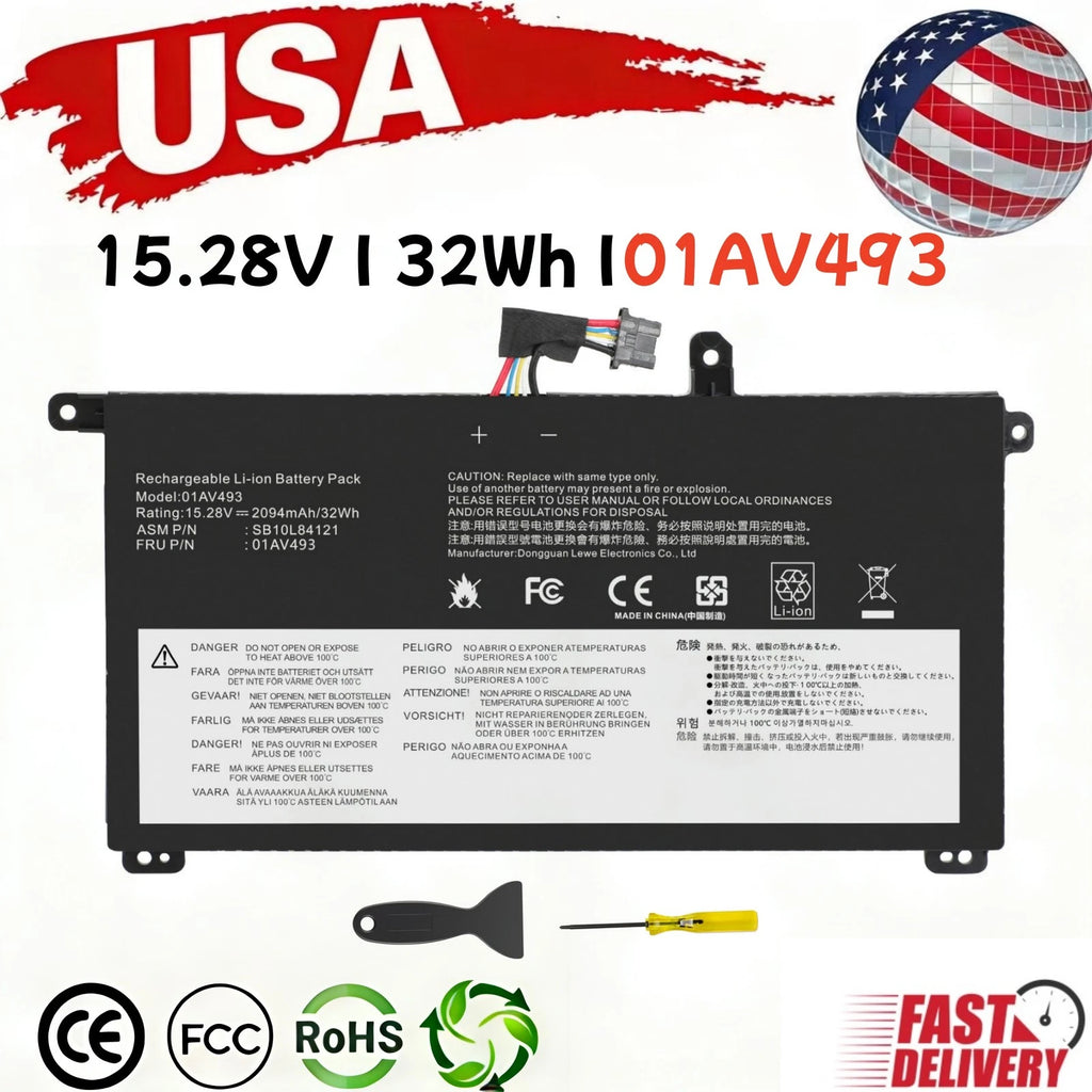 01AV493 00UR891 00UR890 Battery for Lenovo ThinkPad T570 T580 P51S P52S 32wh