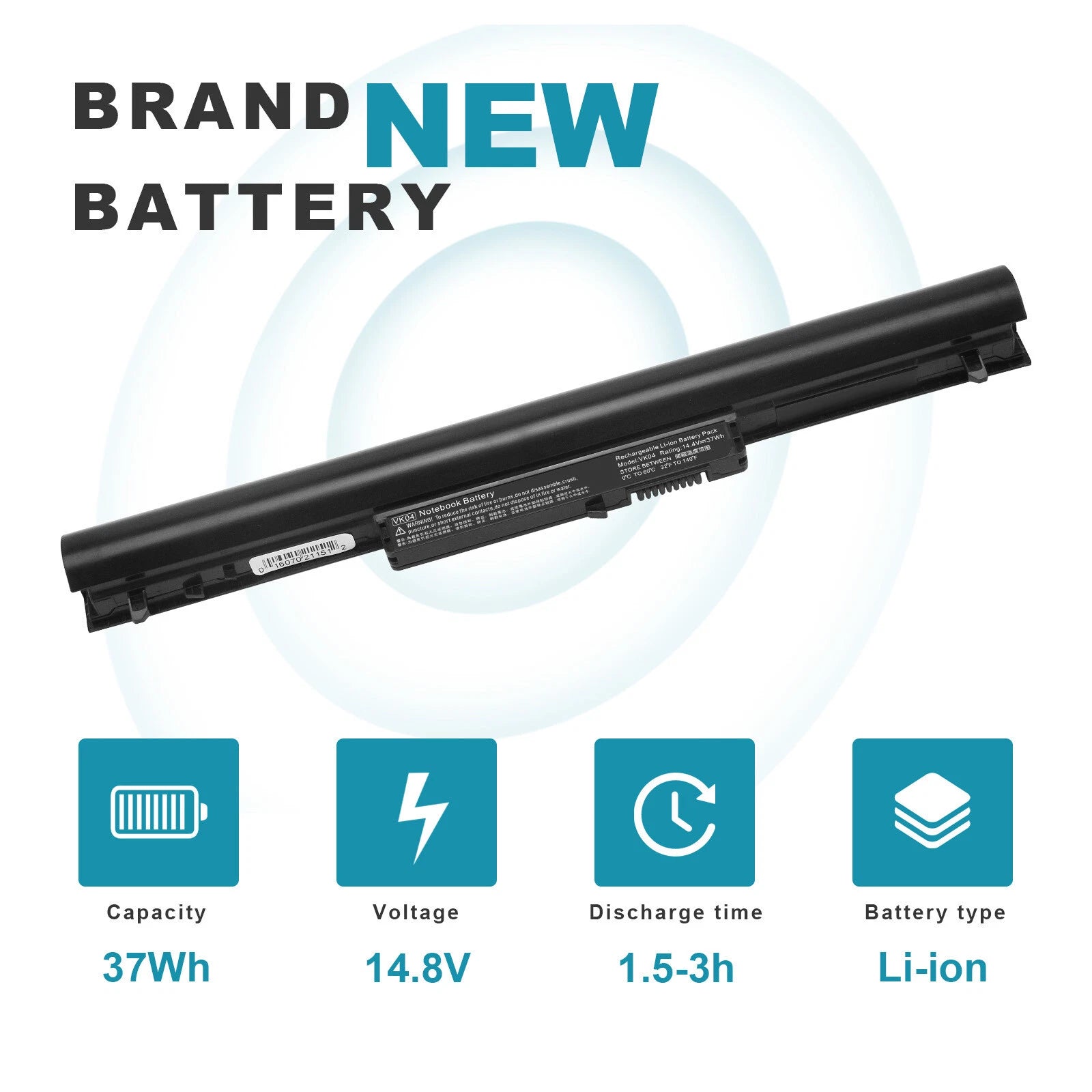 Laptop Battery VK04 For HP Pavilion Touchsmart 14 15 Sleekbook 694864-851 37Wh