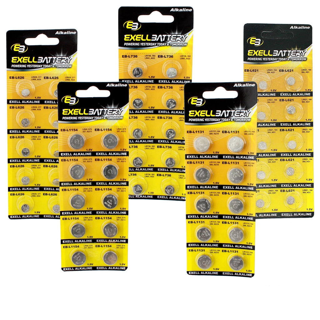 51pc Alkaline Batteries Kit Includes L726 L621 L626 LL1131 L1154 & Watch Opener