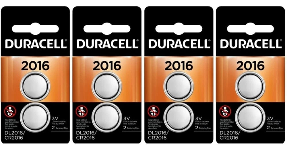 8 Duracell CR 2016 ECR2016 CR2016 DL 2016 3V Lithium Battery