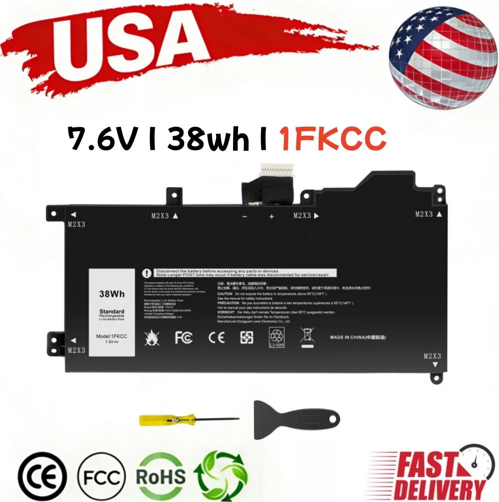 1FKCC 0KWWW4 KWWW4 Battery For Dell Latitude 7200 7210 2-IN-1 Series 9NTKM 38wh