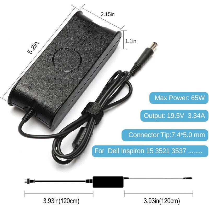 65W 45W USB-C Laptop Charger Power Adapter For Dell Chromebook 3180 3100 5190 US